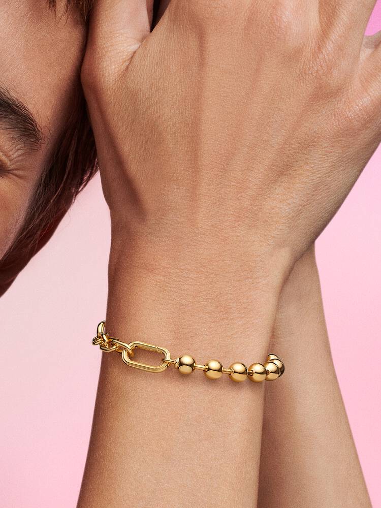 Bratara Pandora - Link & margele metalice | 562793C00