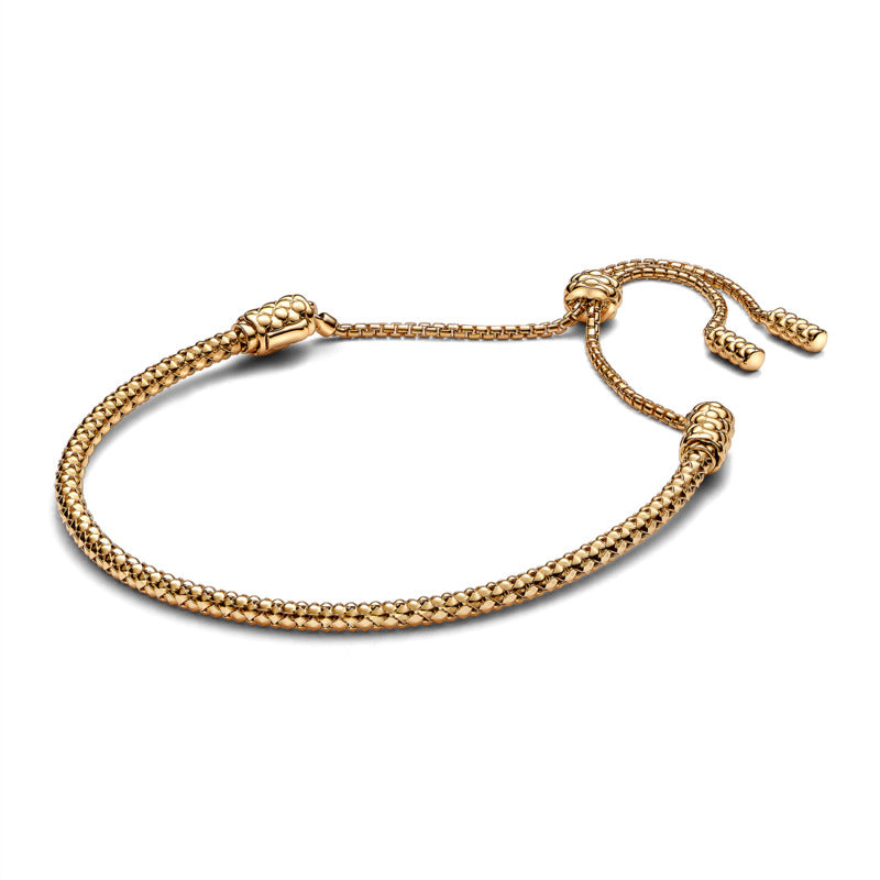 Gold studded chain sliding bracelet | Pandora