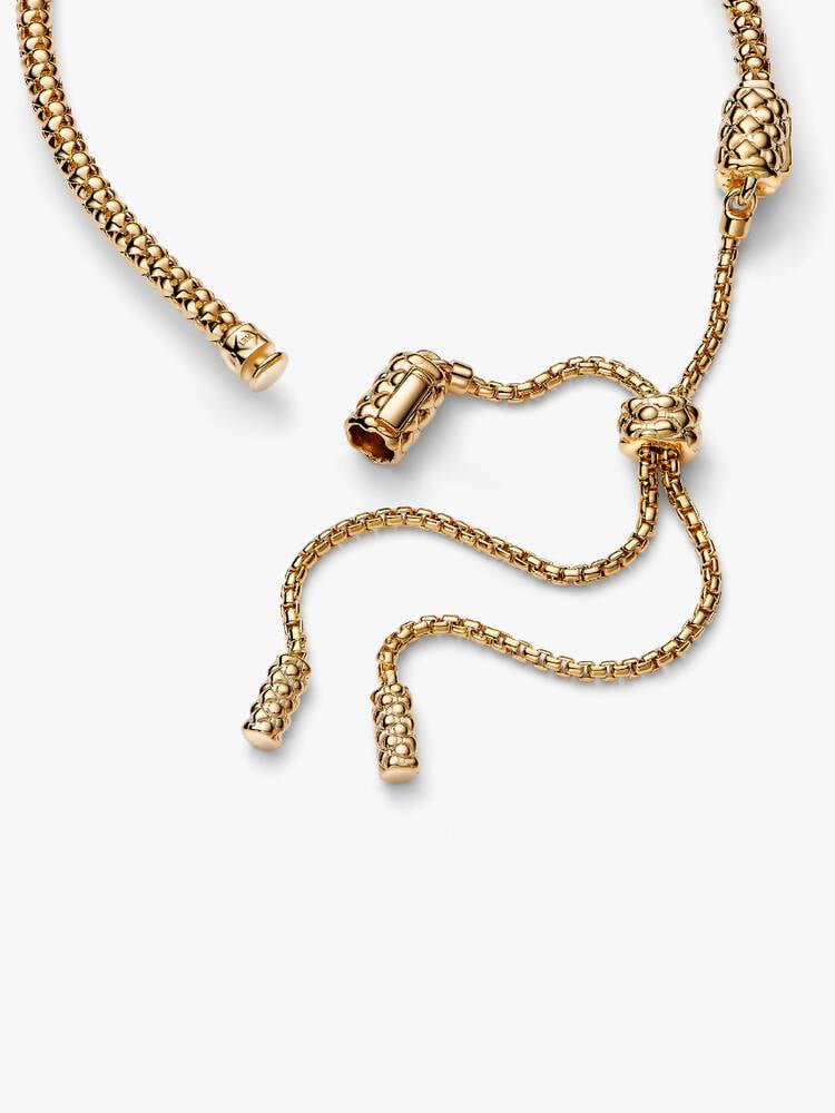 Pulseira deslizante com corrente cravejada de ouro | Pandora