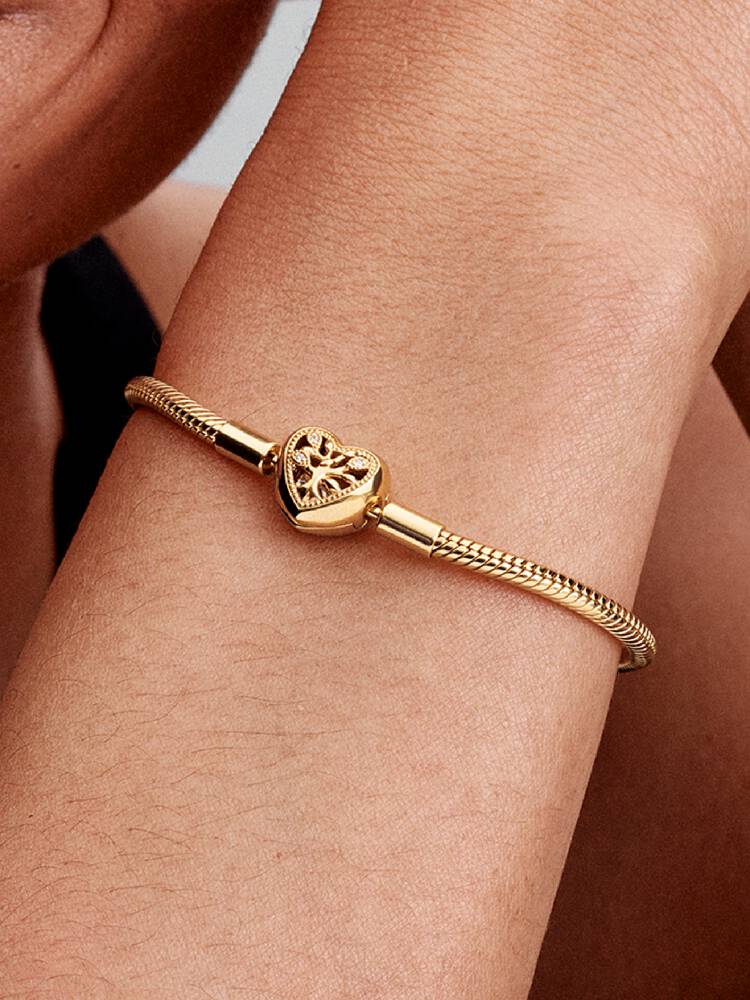 Pandora armbånd - Snake Mesh hjertelås