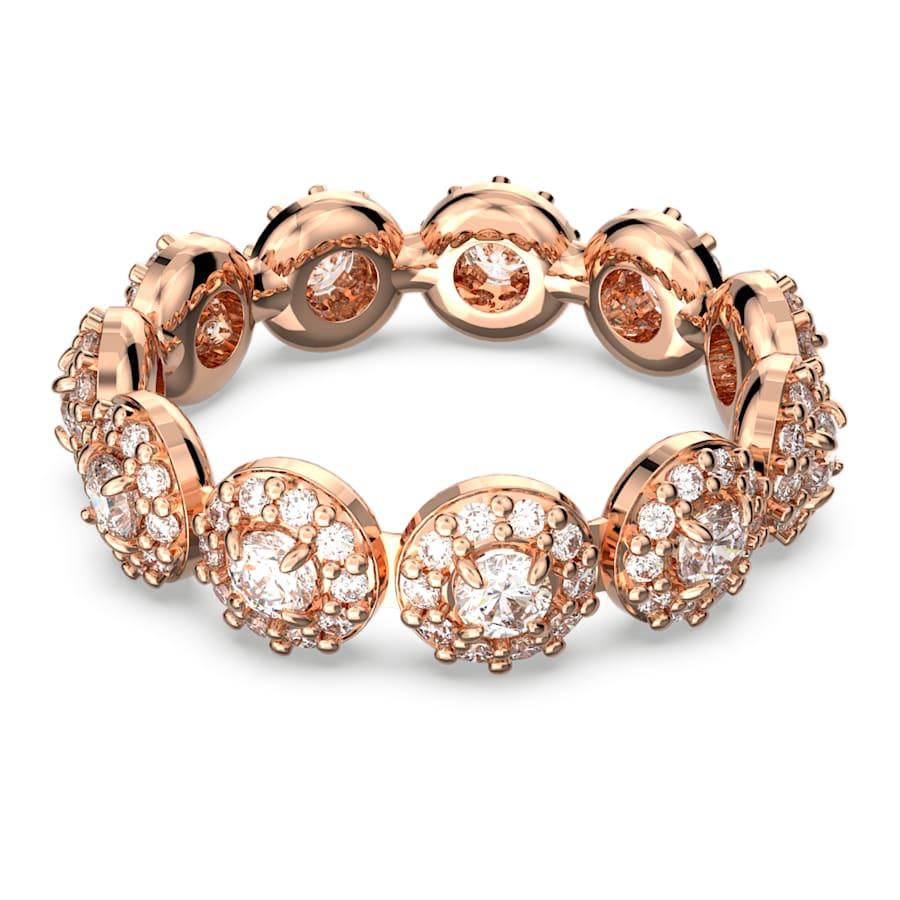 Anel Swarovski - Una - Corte redondo - Branco e Rosé