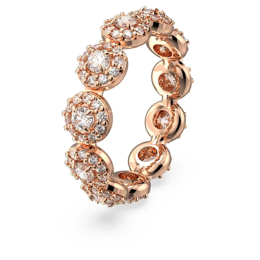 Anel Swarovski - Una - Corte redondo - Vista branco e rosé 2