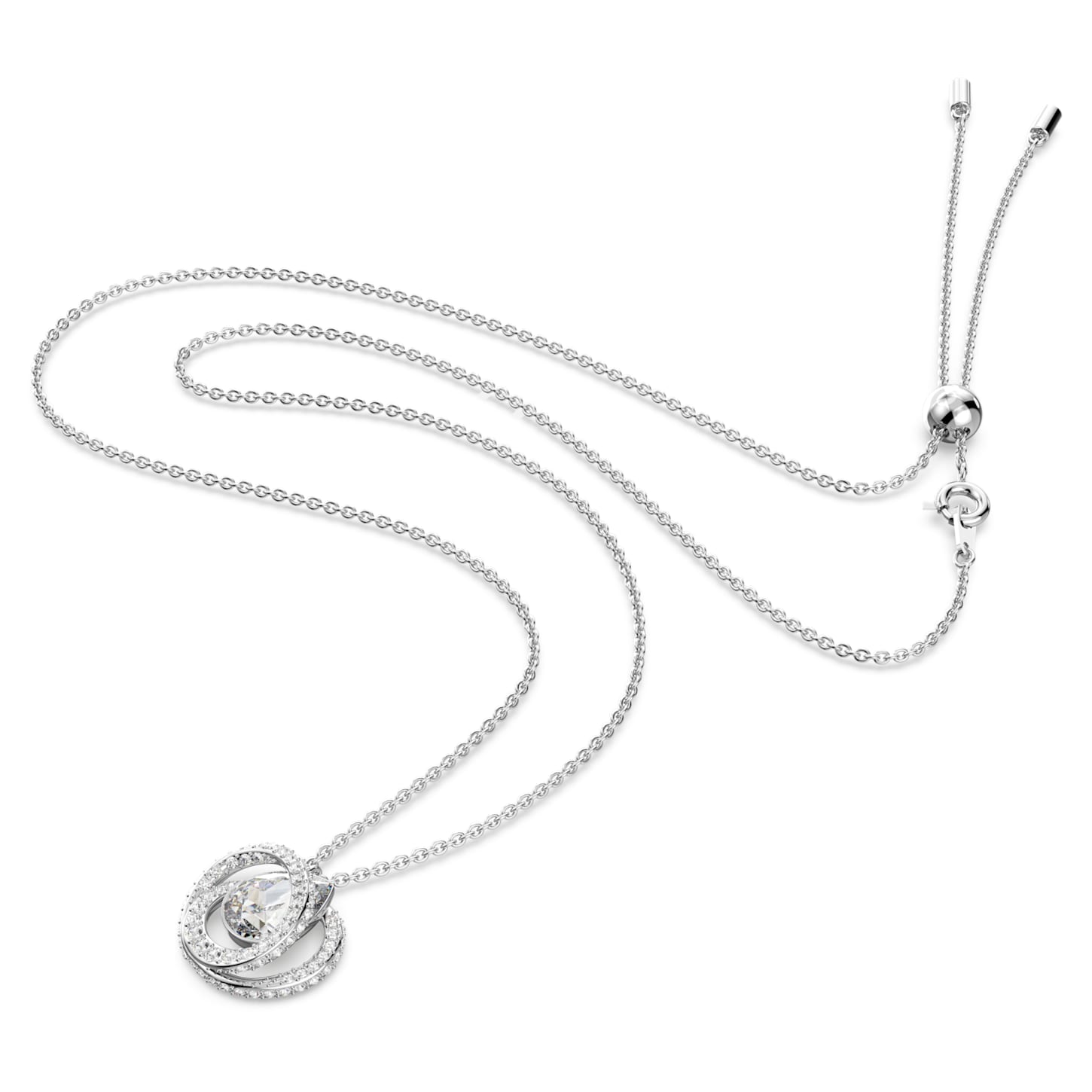 Generation - White Silver - Long Necklace - Swarovski