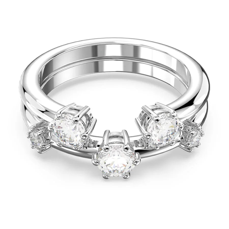 Constella Damen-Ring-Set Weiß-Silber – Swarovski