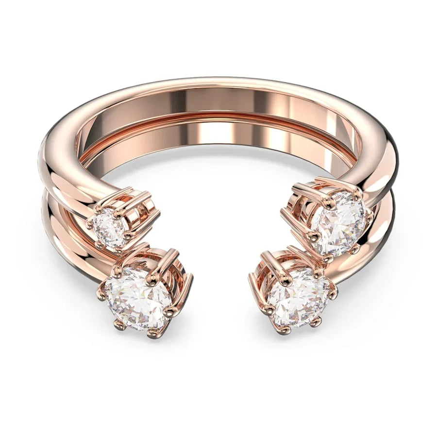 Constella Damen-Ring-Set Weißgold Rose – Swarovski