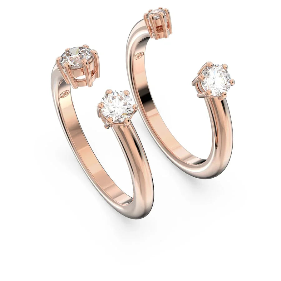 Constella Damen-Ring-Set Weißgold Rose – Swarovski Ansicht 2