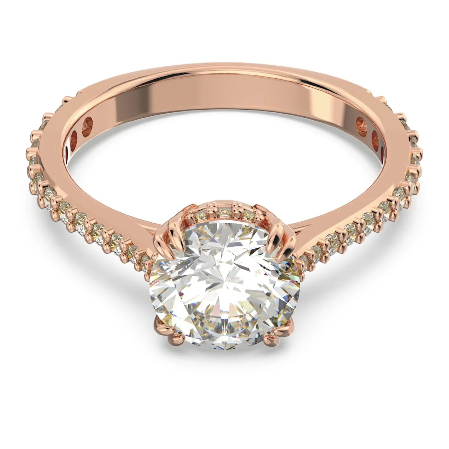 Anel Swarovski - Stilla - Corte redondo - Branco e Rosé