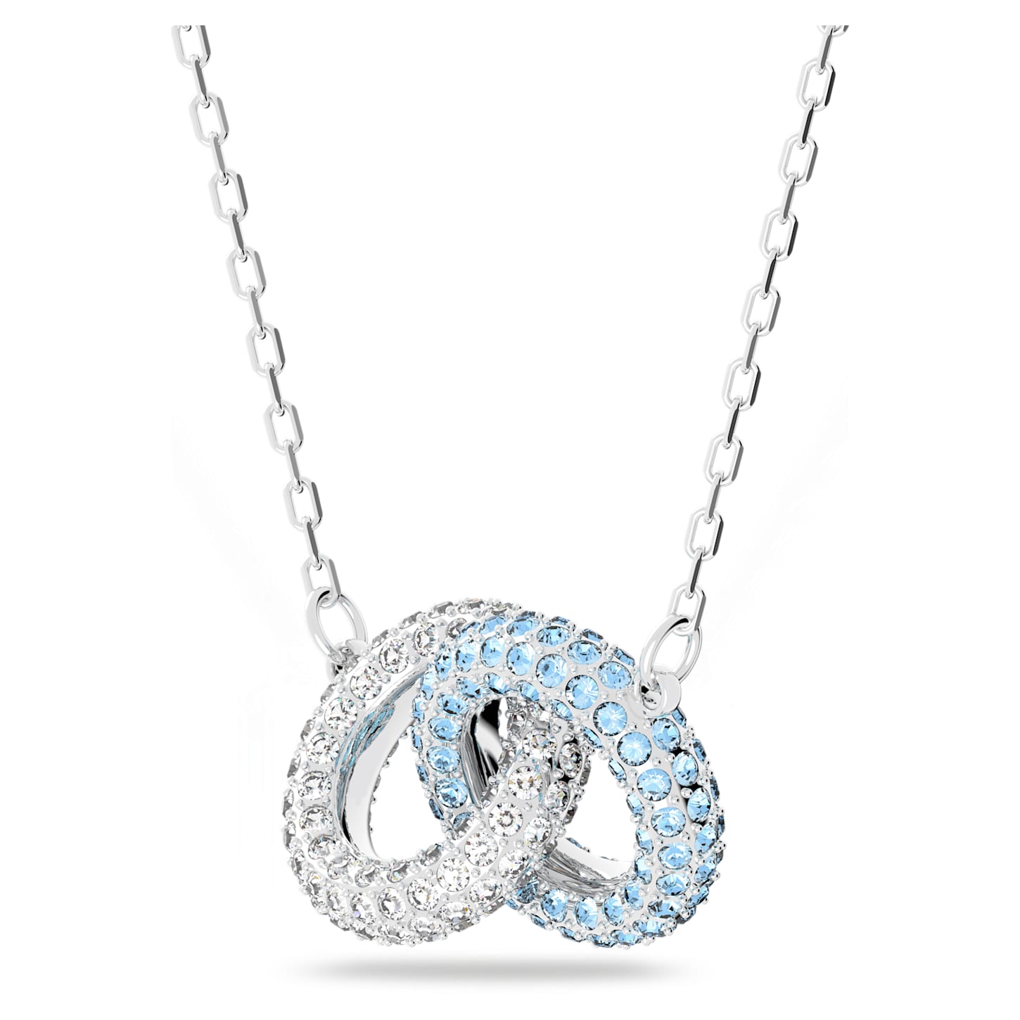 Stone - Blue Silver - Necklace - Swarovski