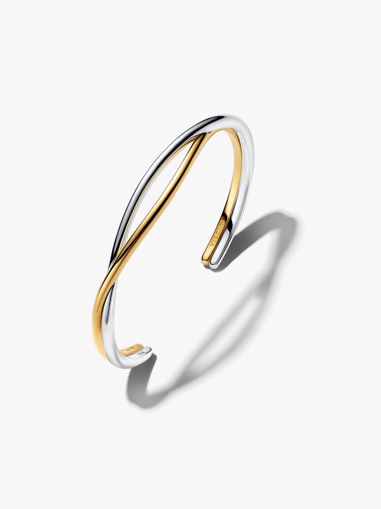 Bracelet Pandora - Jonc Ouvert Entrelacé Bimatière | 564656C00