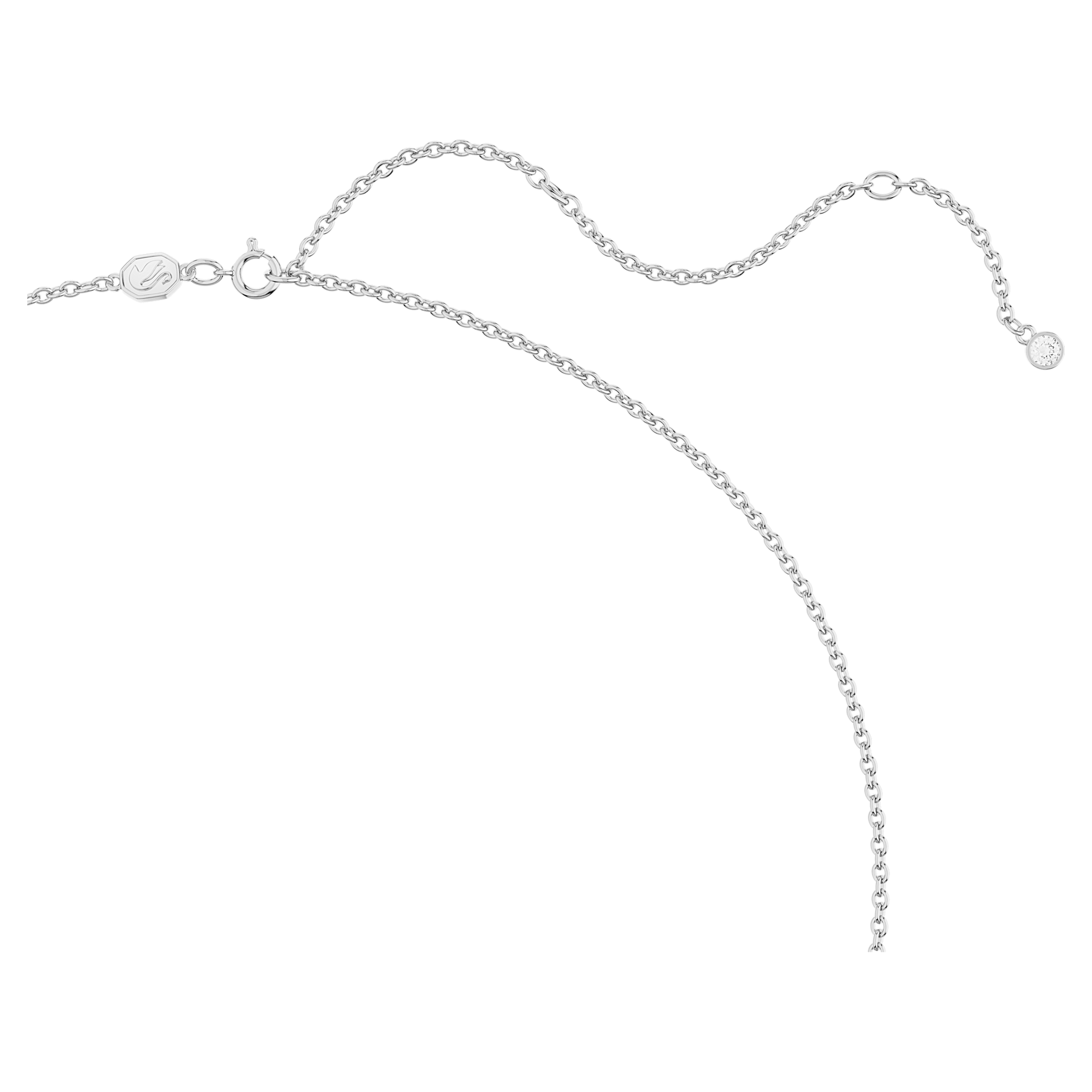 Volta - Knot - White Silver - Necklace - Swarovski
