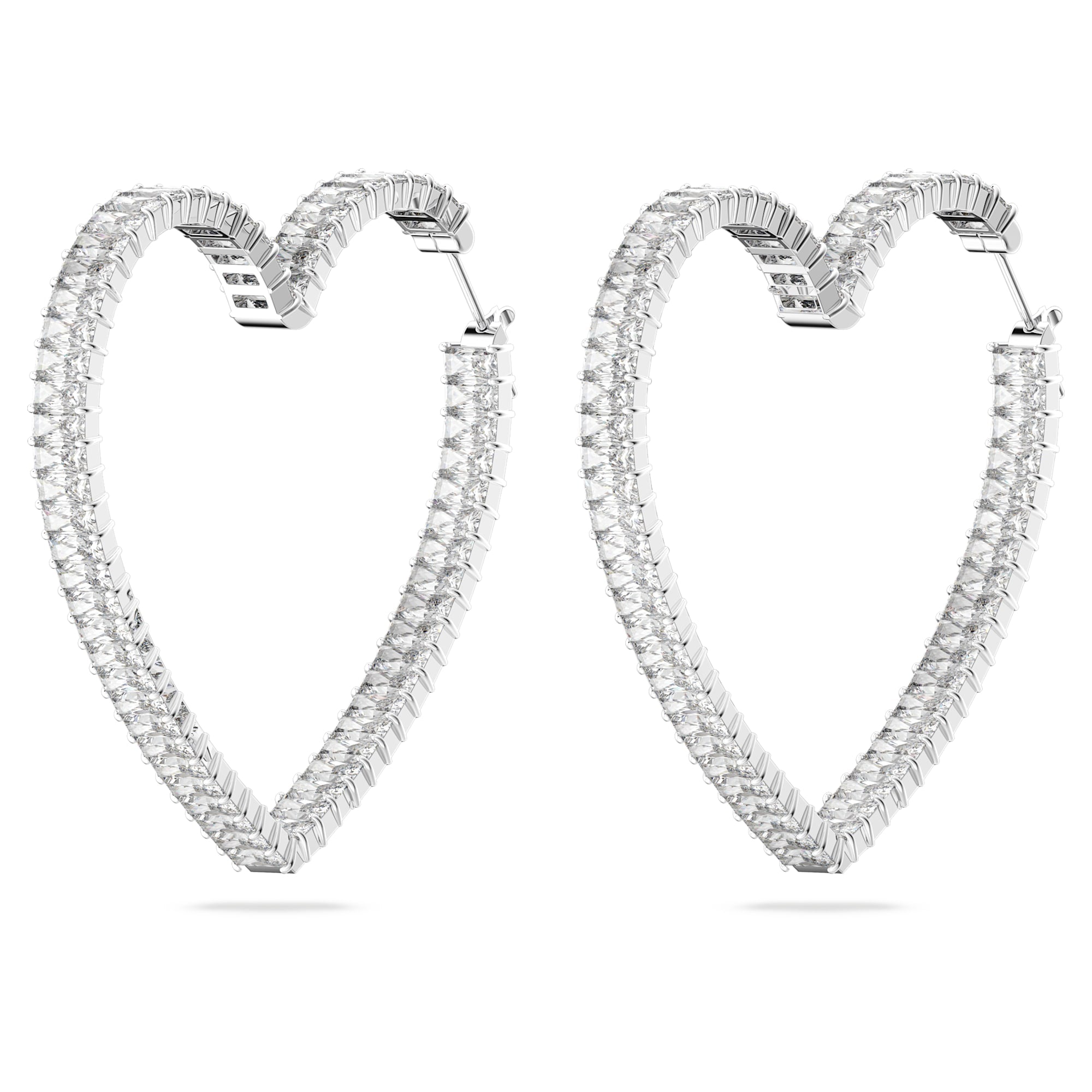 Matrix - Heart - White Silver - Earrings - Swarovski