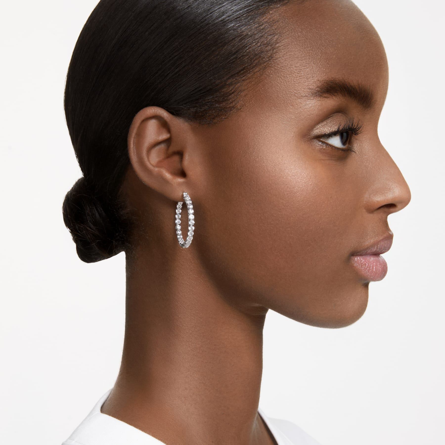 Matrix - White Silver - Earrings - Swarovski