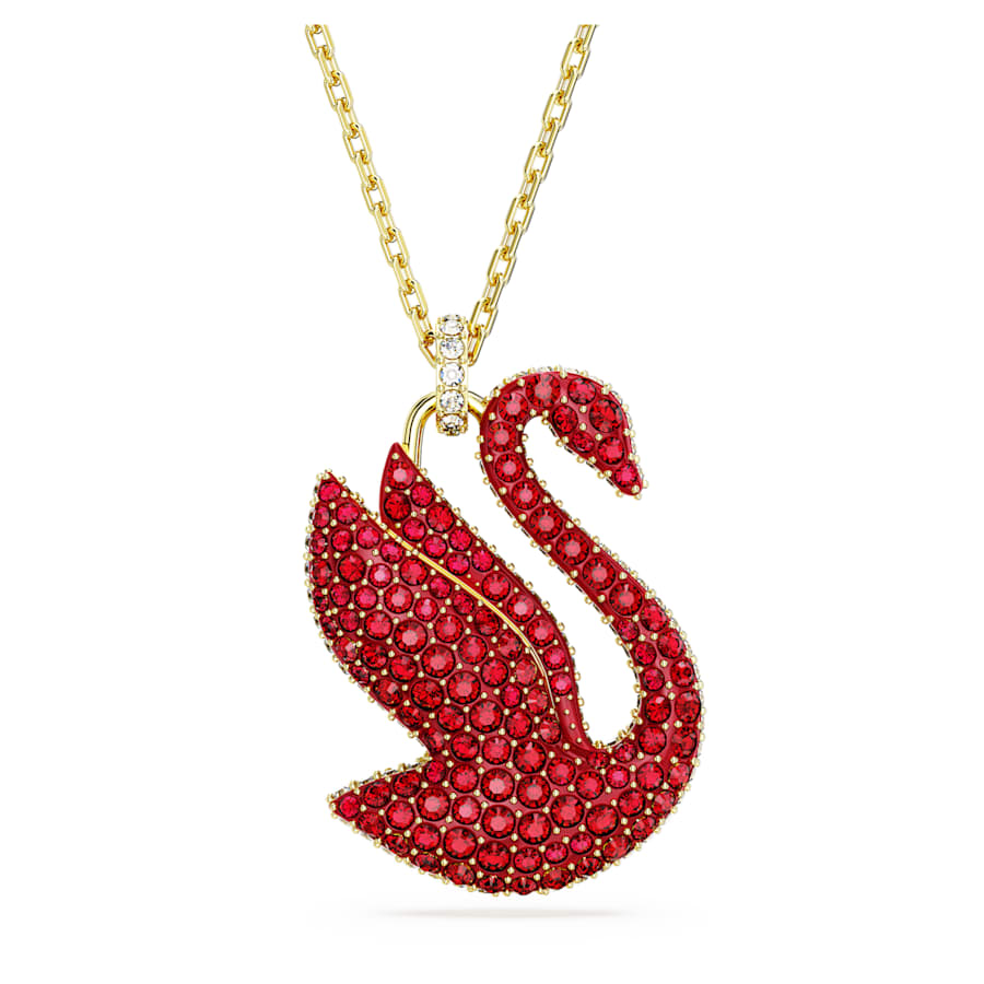 Iconic Swan - Large - Red Gold - Pendant - Swarovski