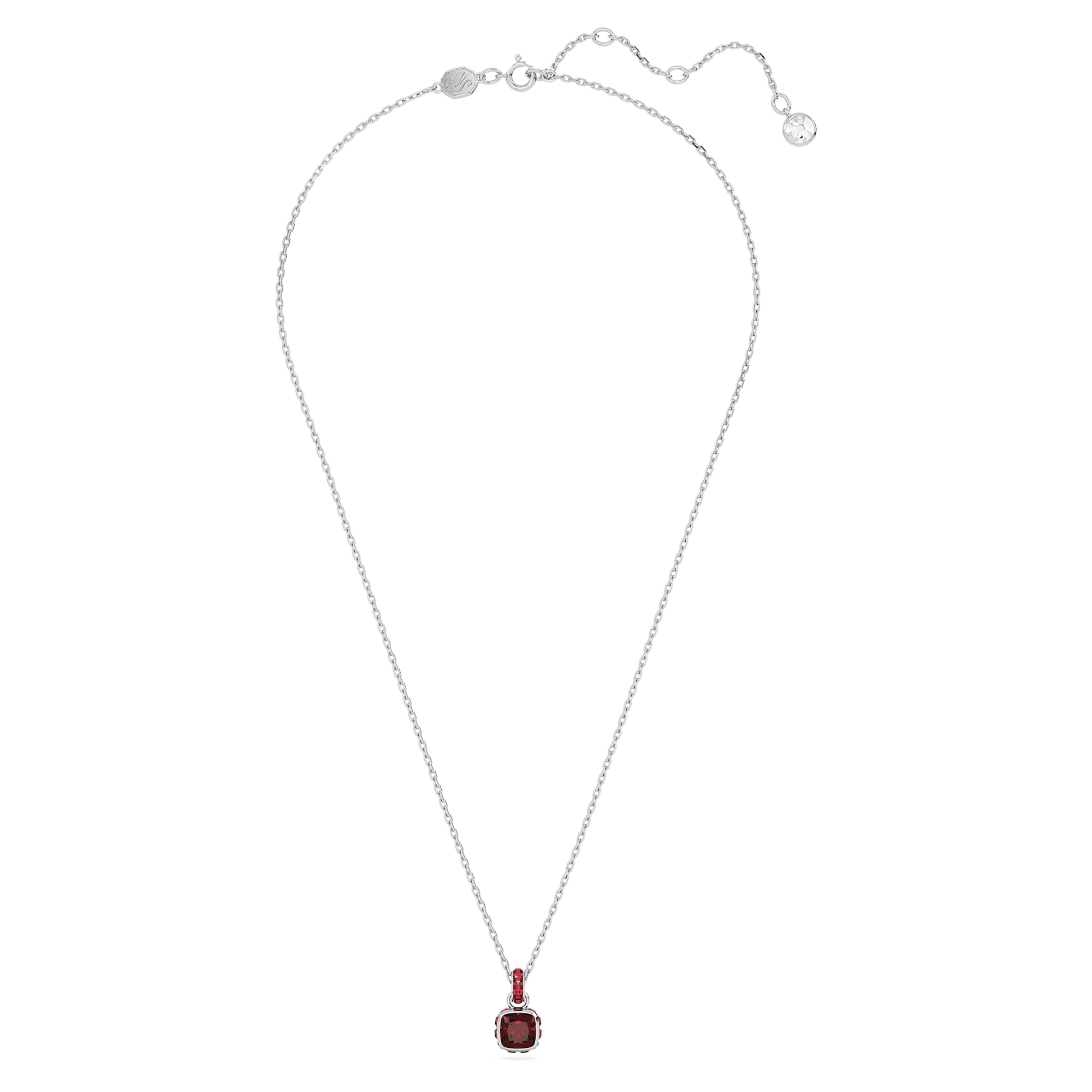 Birthstone - Janvier - Rouge Argenté - Collier - Swarovski