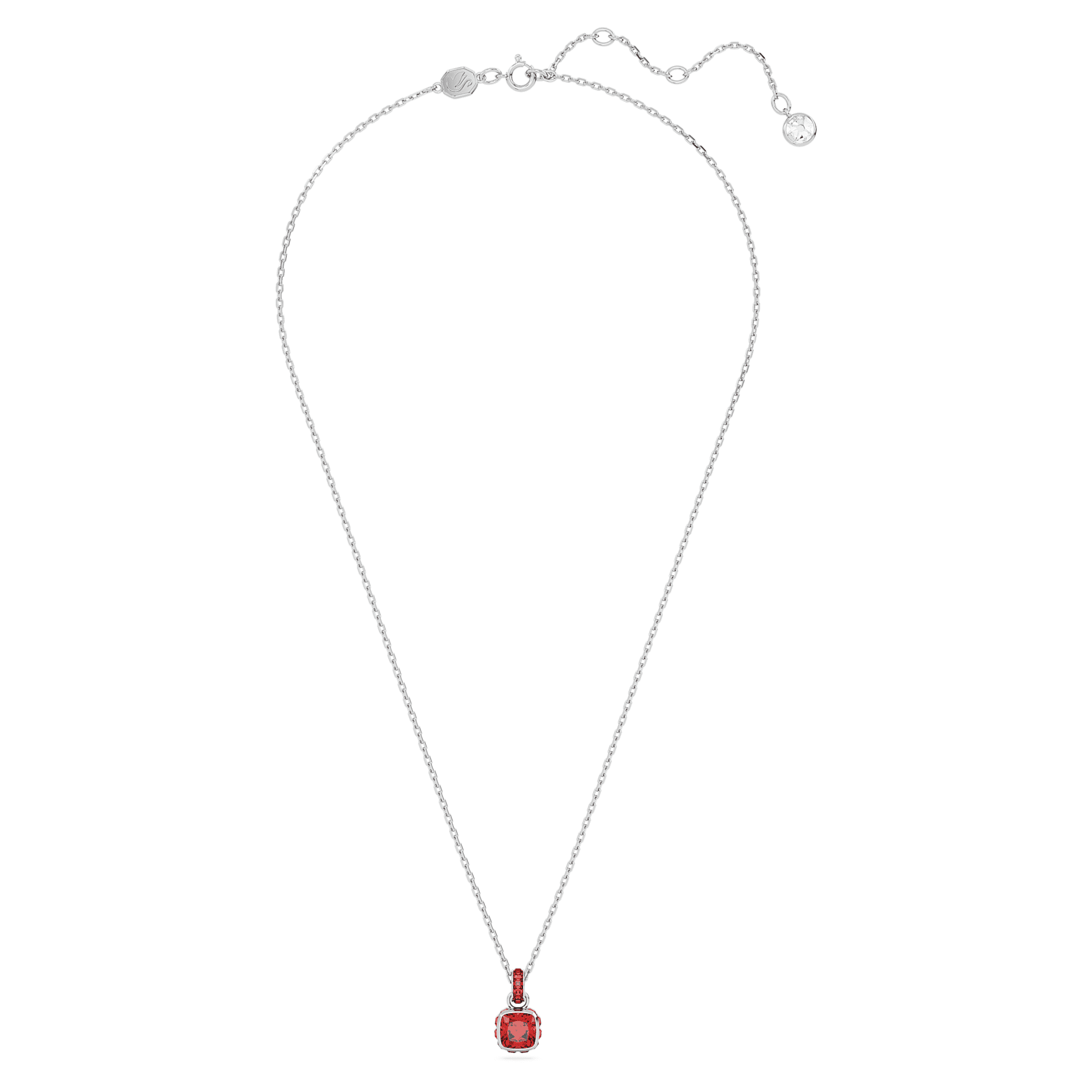 Birthstone - July - Silver red - Necklace - Swarovski