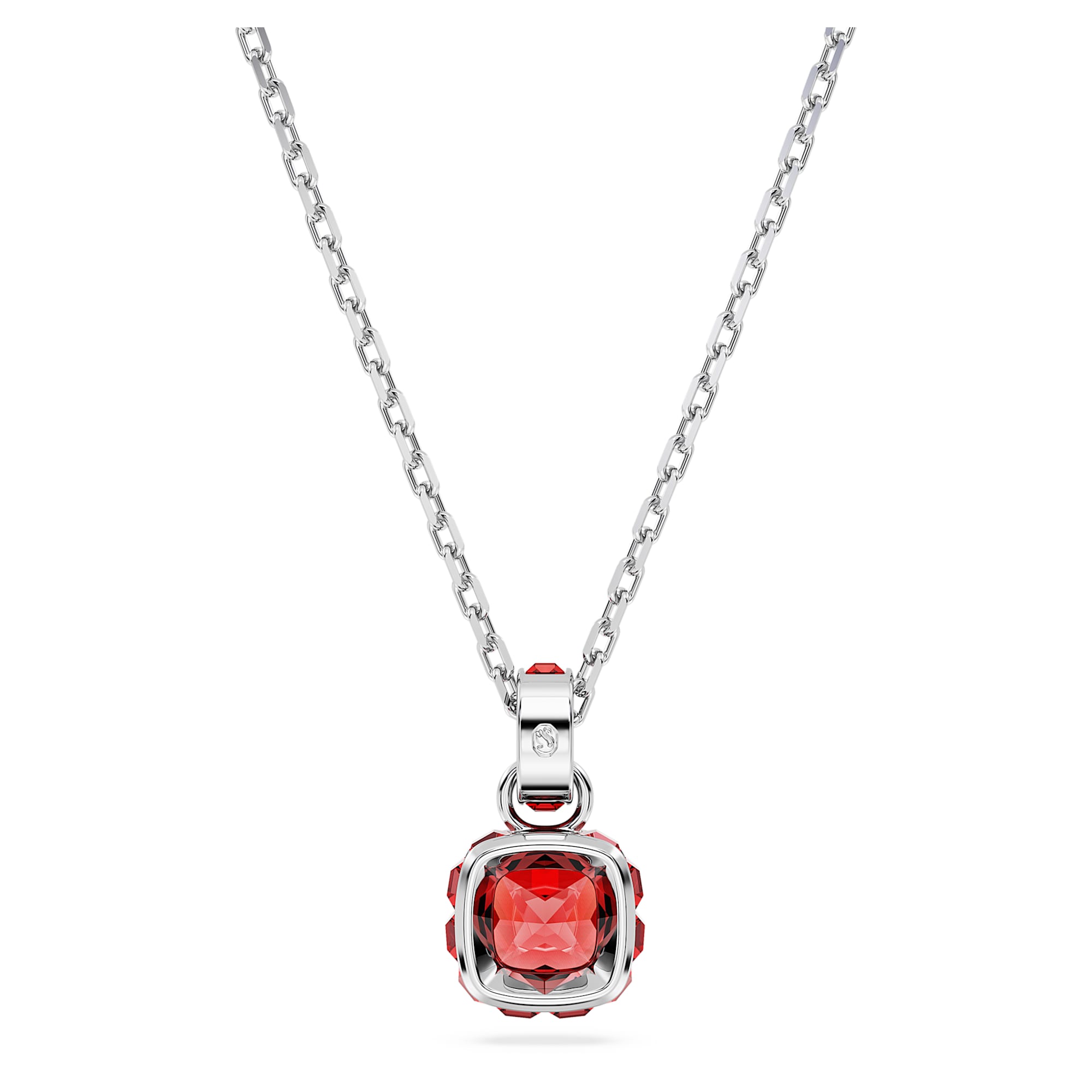 Birthstone - July - Silver red - Necklace - Swarovski