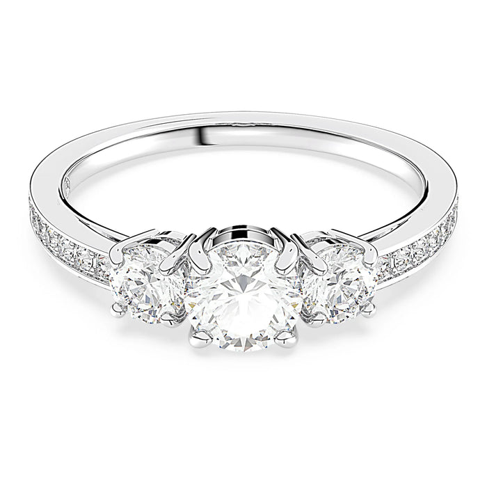 Swarovski gyűrű - Stilla - kerek vágás - fehér és ezüst