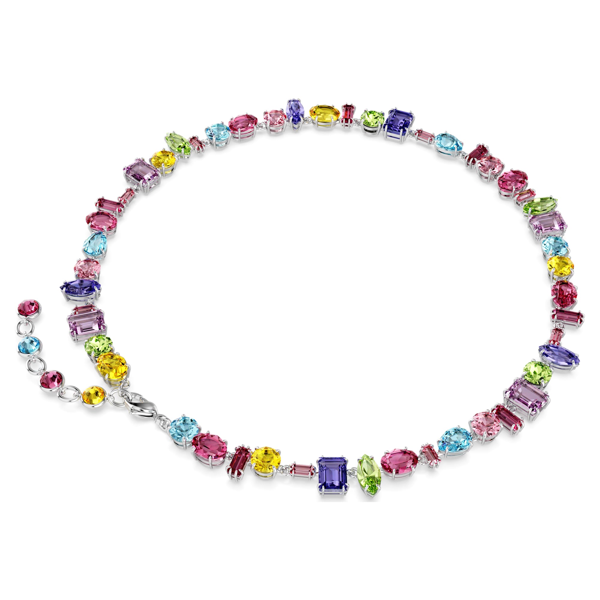 Gema - Multicolor Silver - Necklace - Swarovski