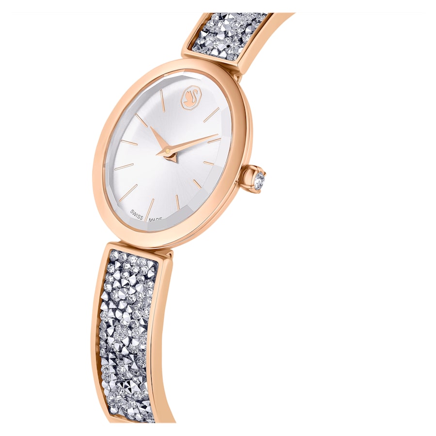 Crystal Rock Oval – Graugold Rose – Uhr – Swarovski