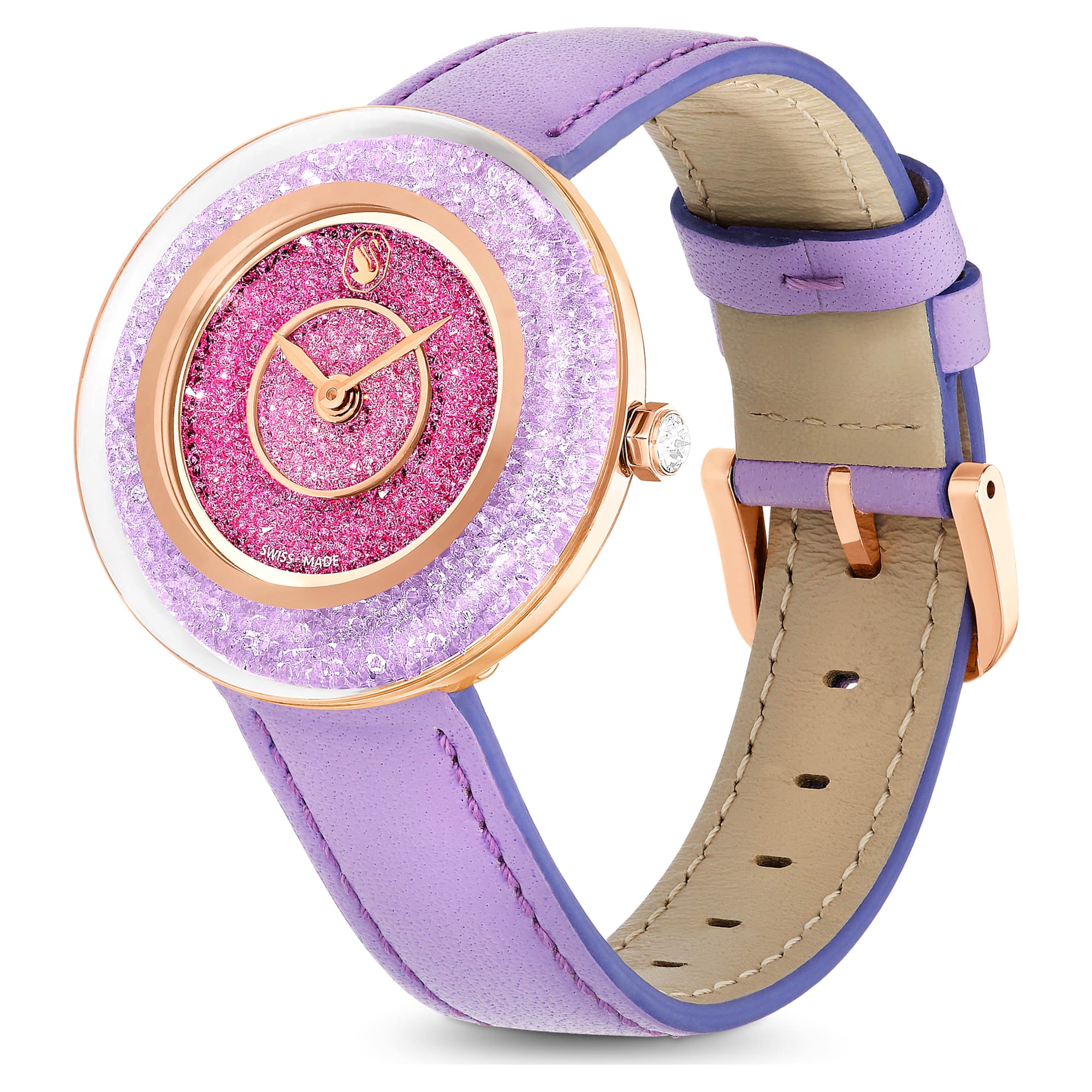 Kristalliner Glanz – Violett-Gold-Rose – Uhr – Swarovski