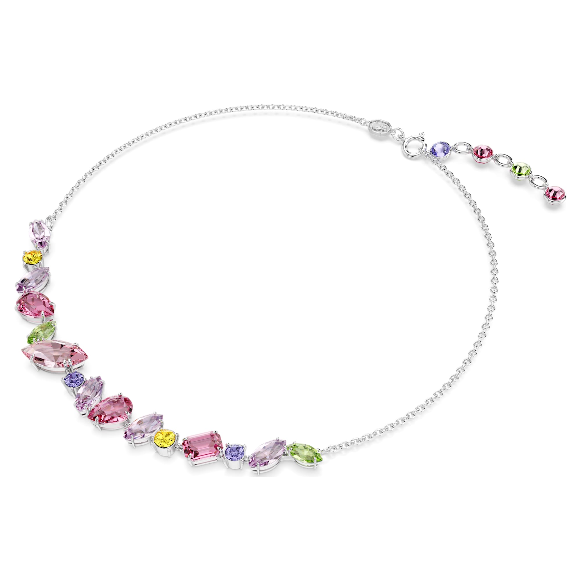 Gema - Multicolor Silver - Necklace - Swarovski