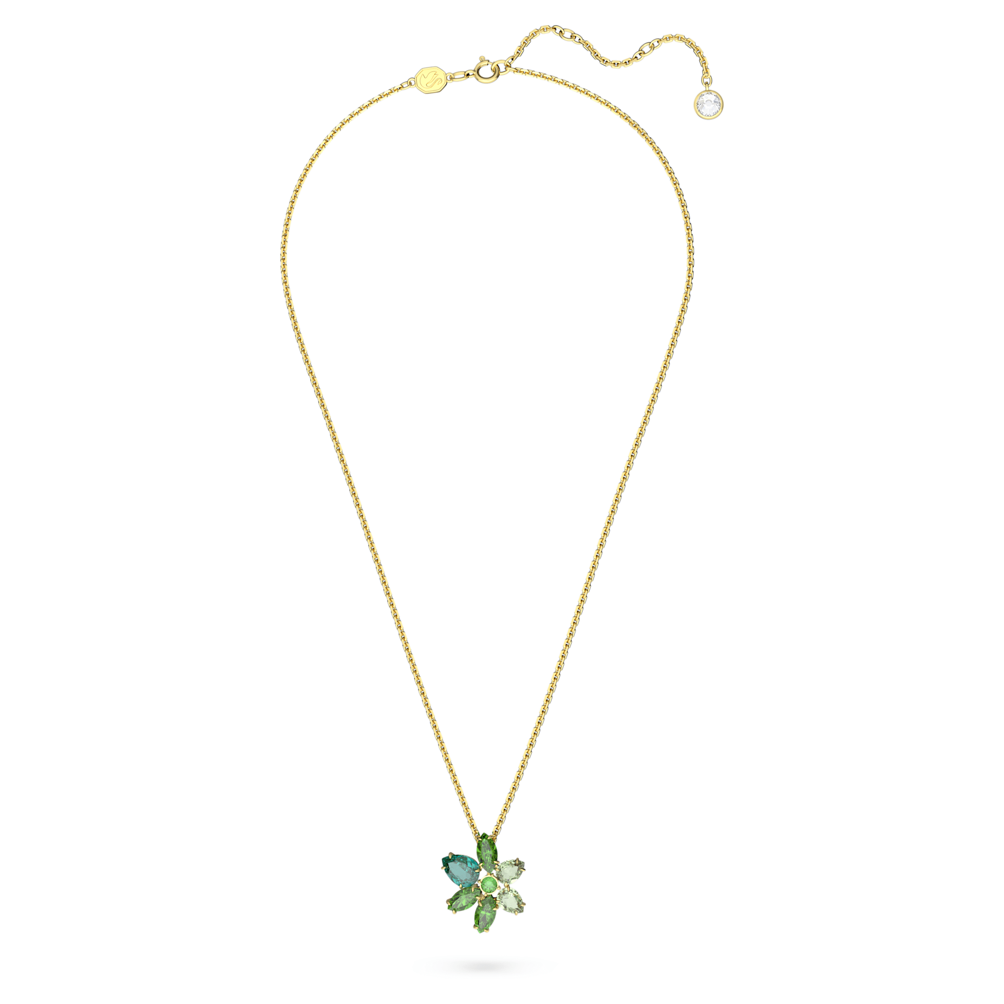 Gema – Blume – Goldgrün – Halskette – Swarovski