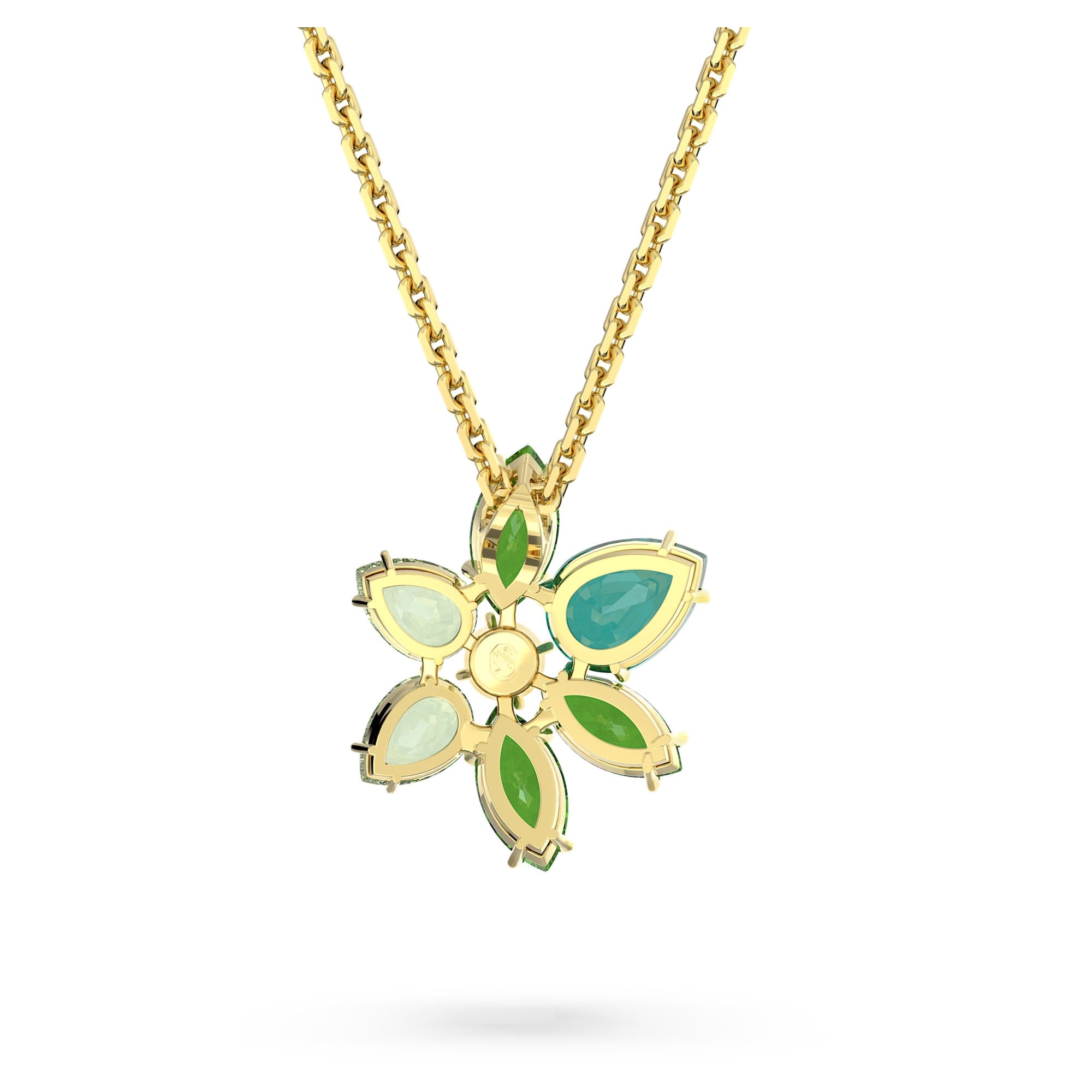 Gema – Blume – Goldgrün – Halskette – Swarovski