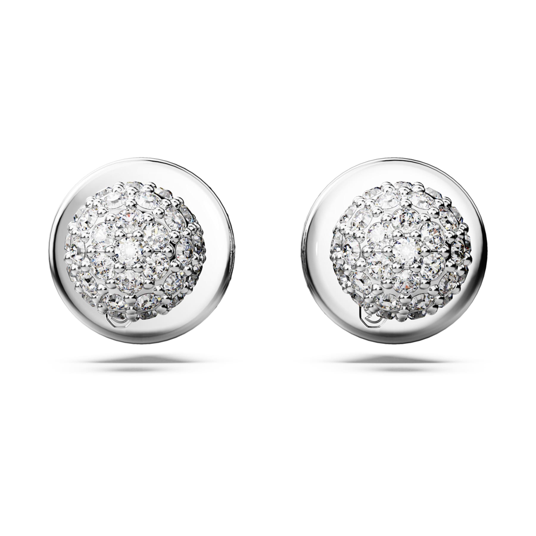 Luna - Silver White - Stud Earrings - Swarovski