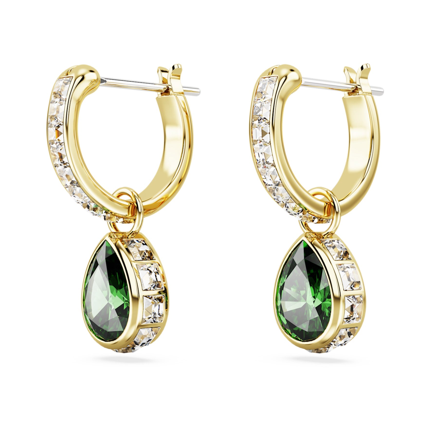 Stilla - Golden Green - Drop Earrings - Swarovski