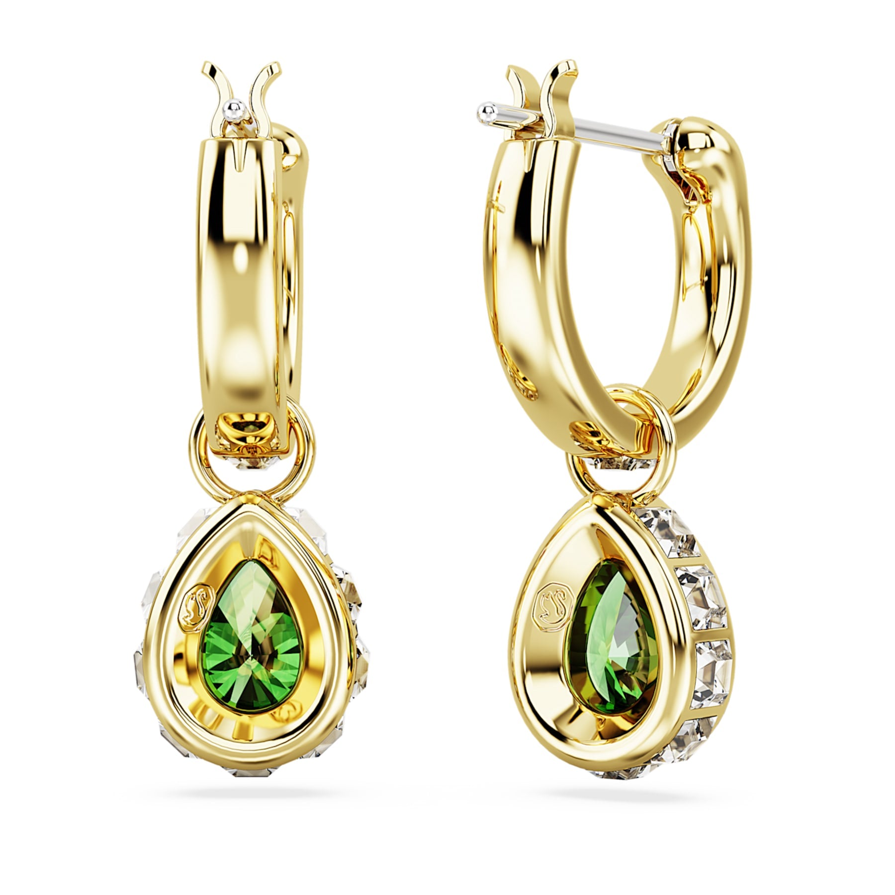 Stilla - Golden Green - Drop Earrings - Swarovski