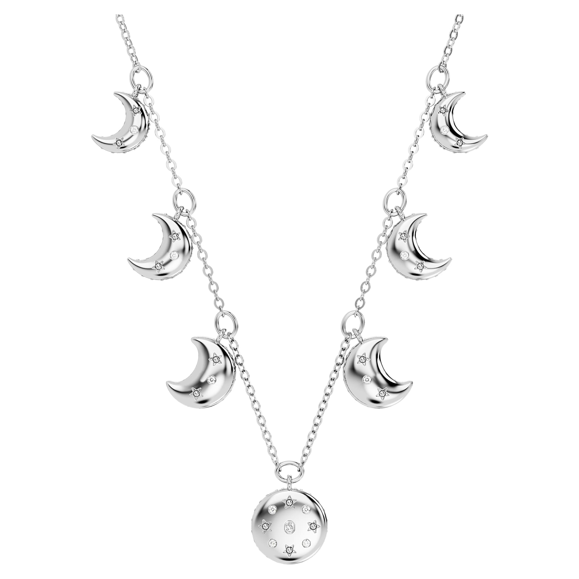 Luna - Blanc Argenté - Ras-de-Cou - Swarovski