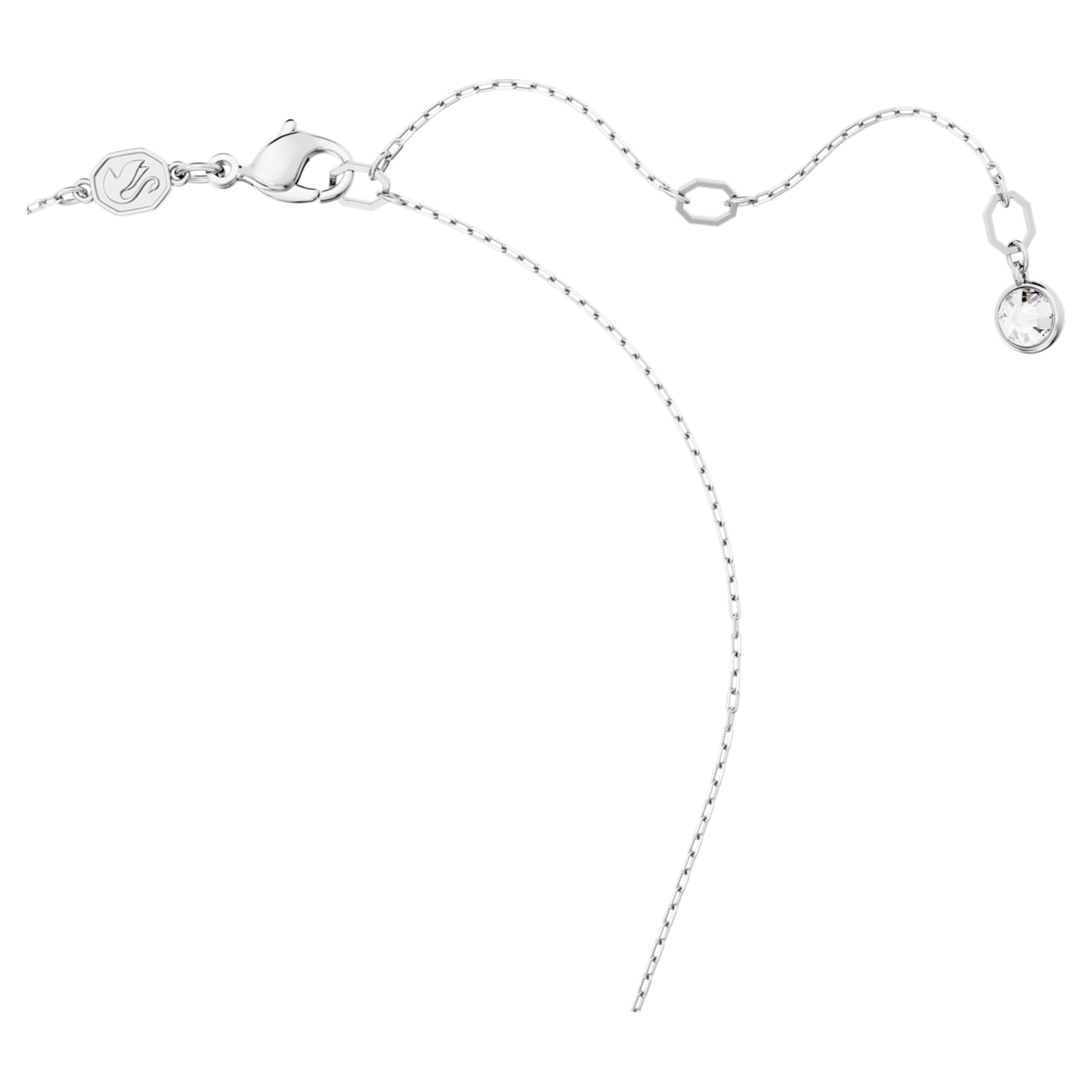 Luna - White Silver - Necklace - Swarovski