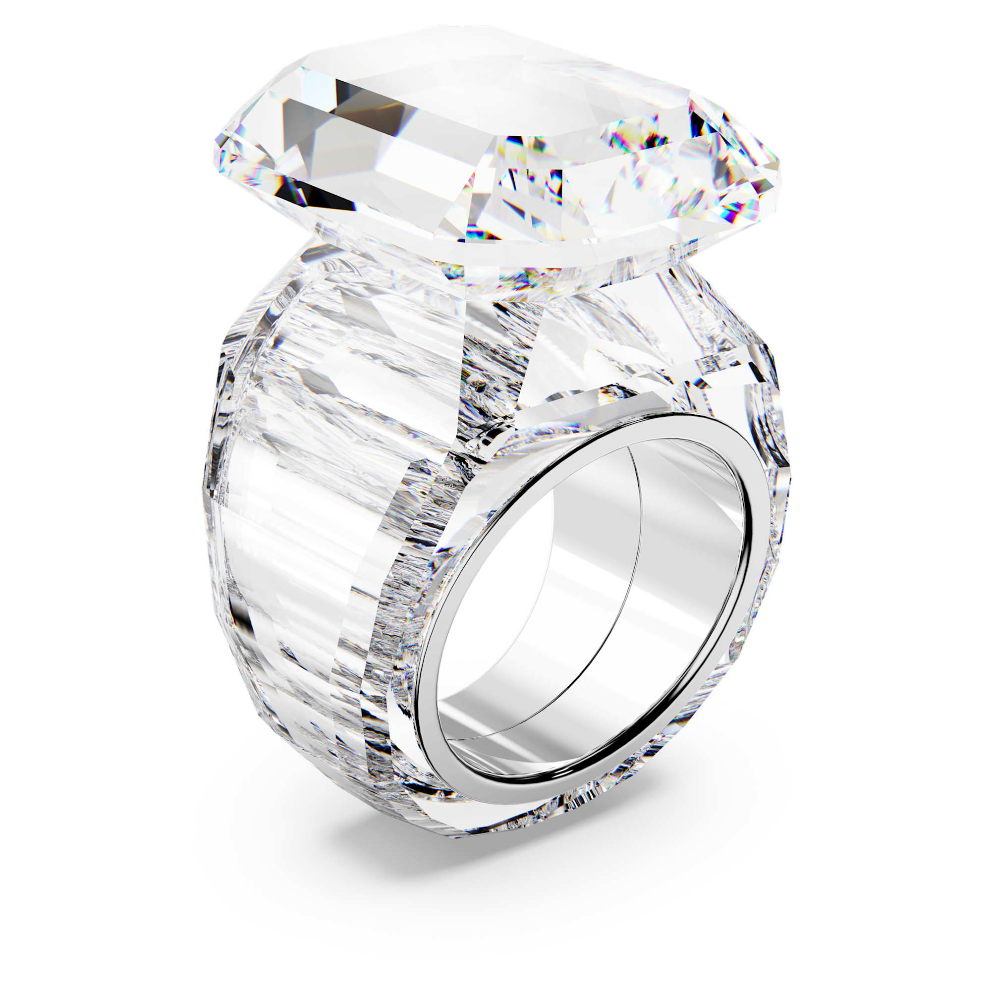 Lucent - White - Octagonal - Ring - Swarovski