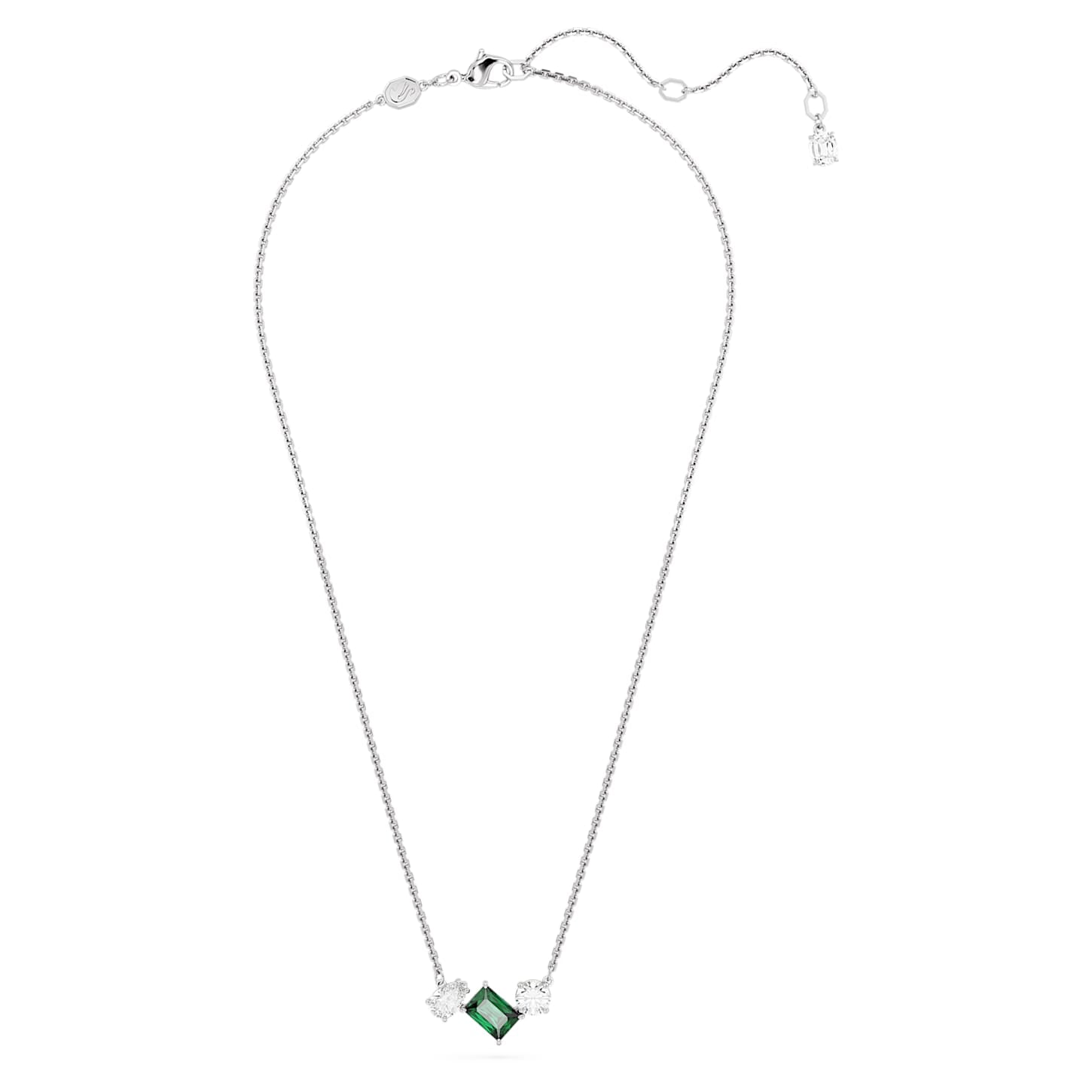Mesmera - Green Silver - Necklace - Swarovski