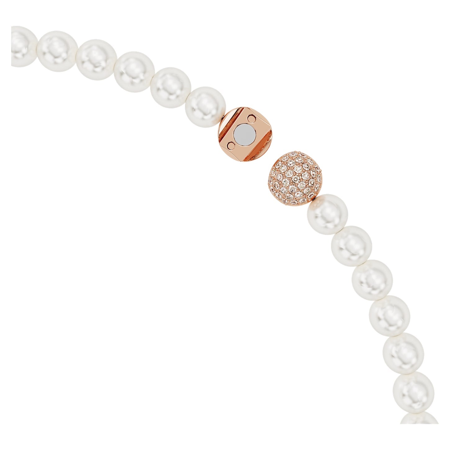 Nice - Blanc Doré Rose - Plume - Collier - Swarovski