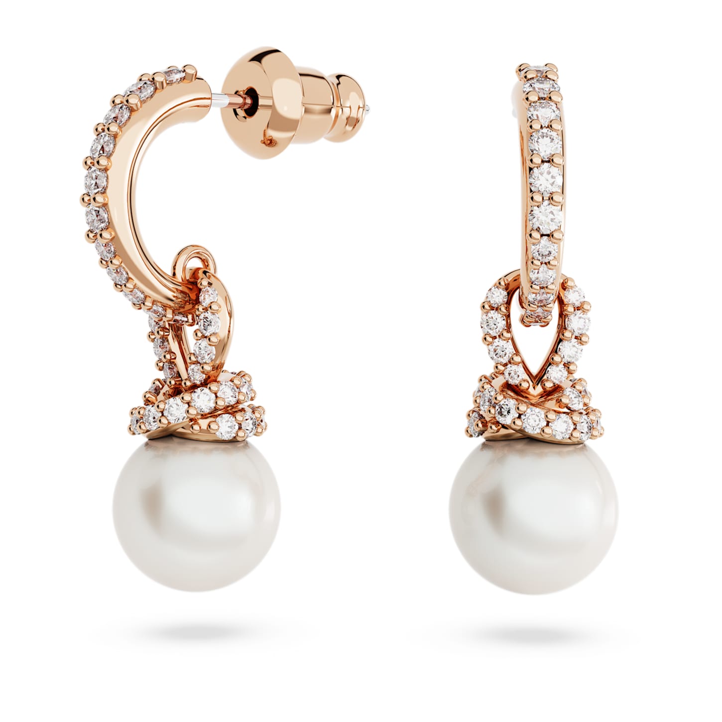 Originally - White Rose Gold - Earrings - Swarovski