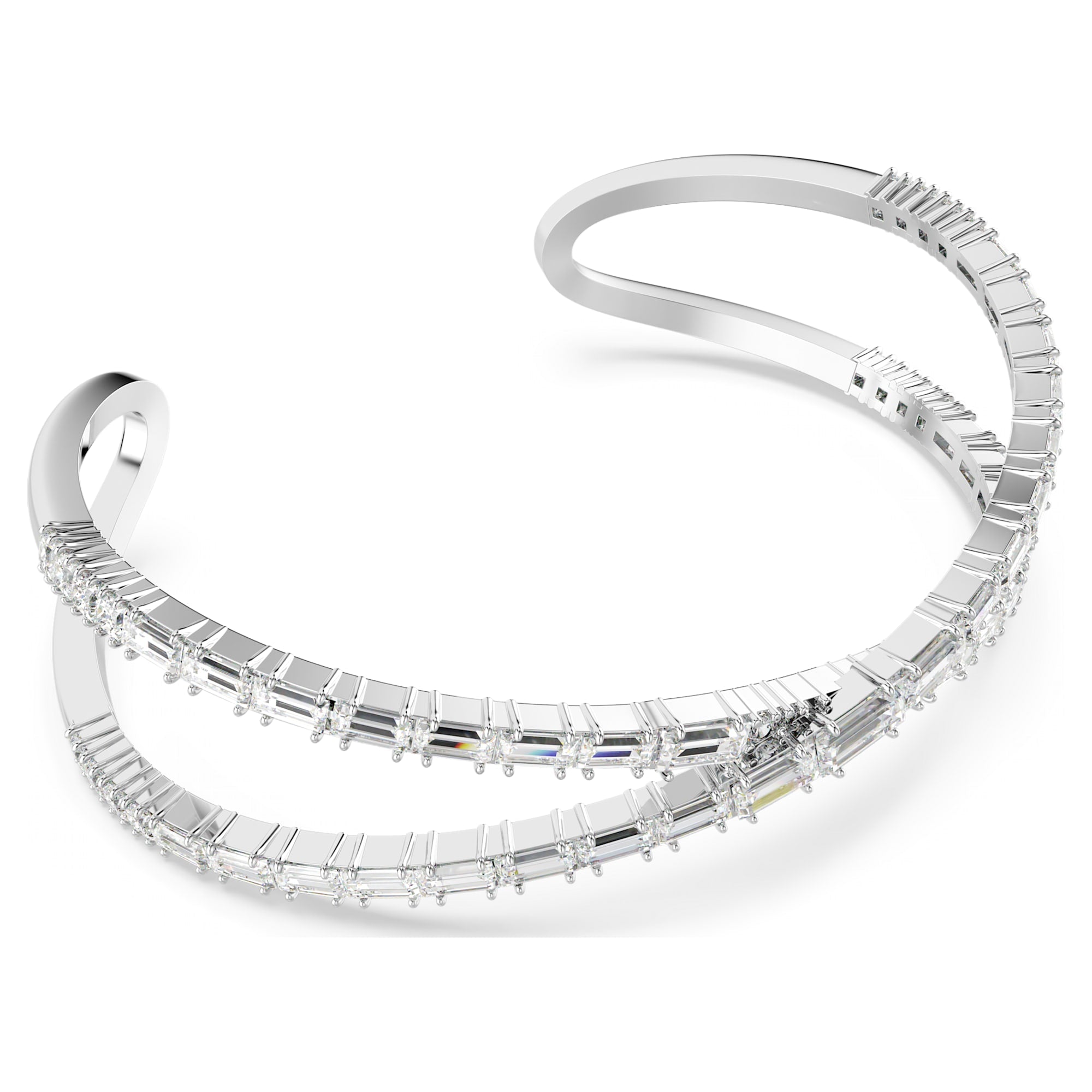 Hyperbola - Infini - White Silver - Cuff - Swarovski