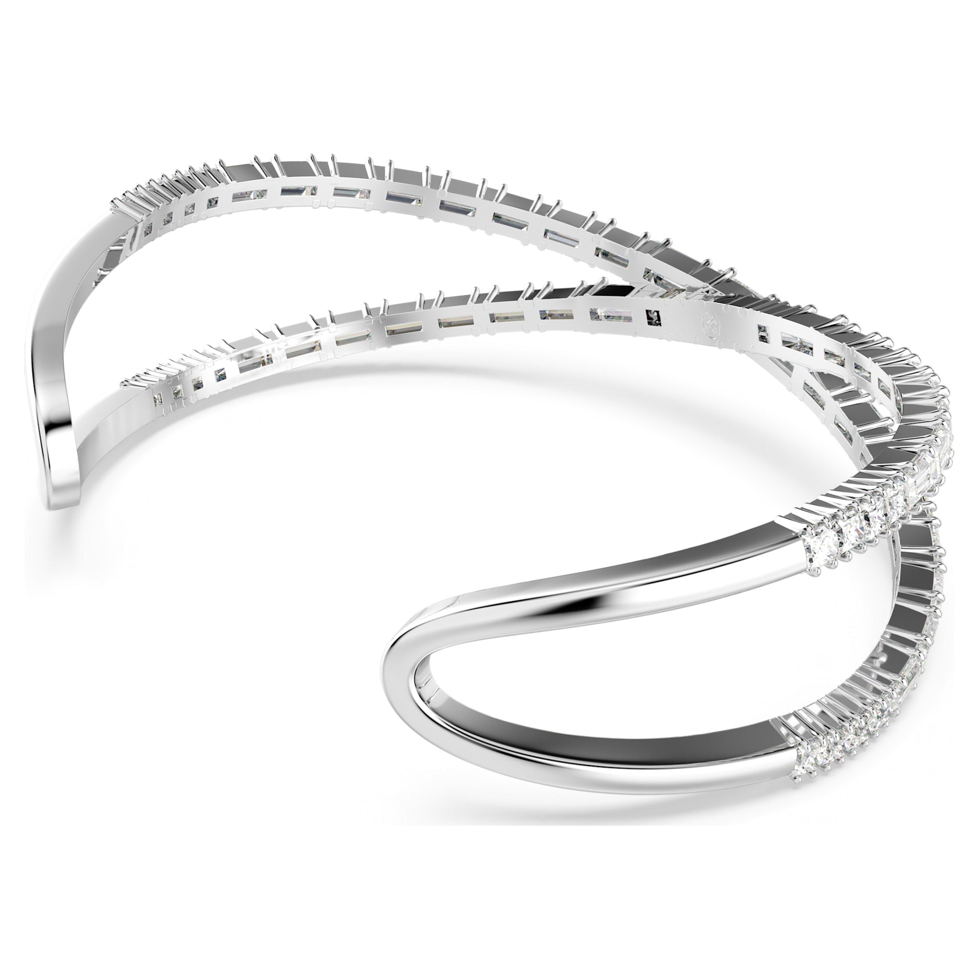 Hyperbola - Infini - White Silver - Cuff - Swarovski