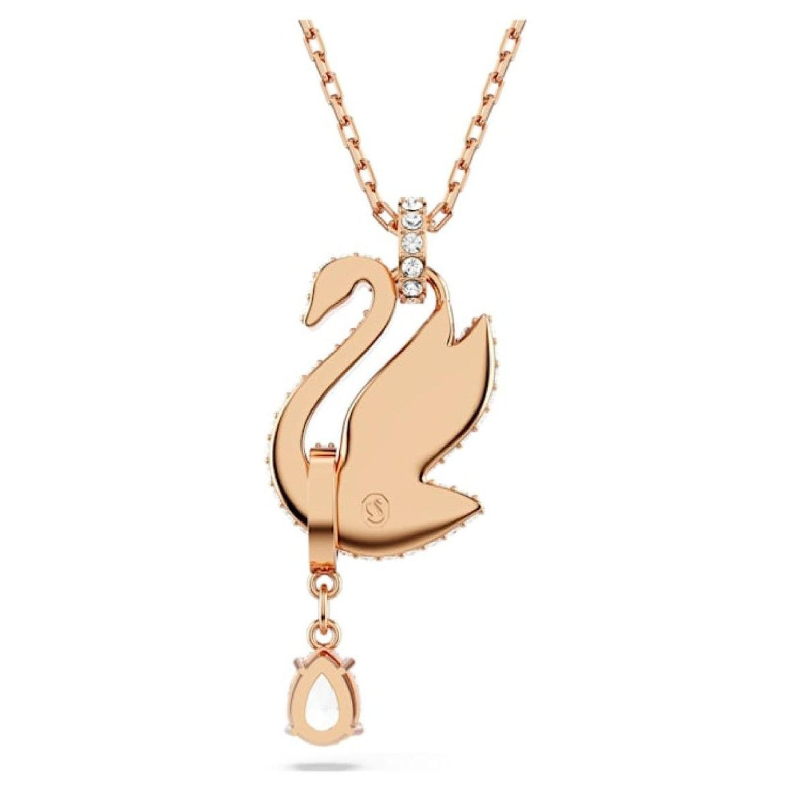 Iconic swan - rosé black - pendant - swarovski