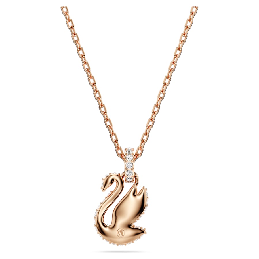 Iconic Swan - Small - Black Rosé - Pendant - Swarovski