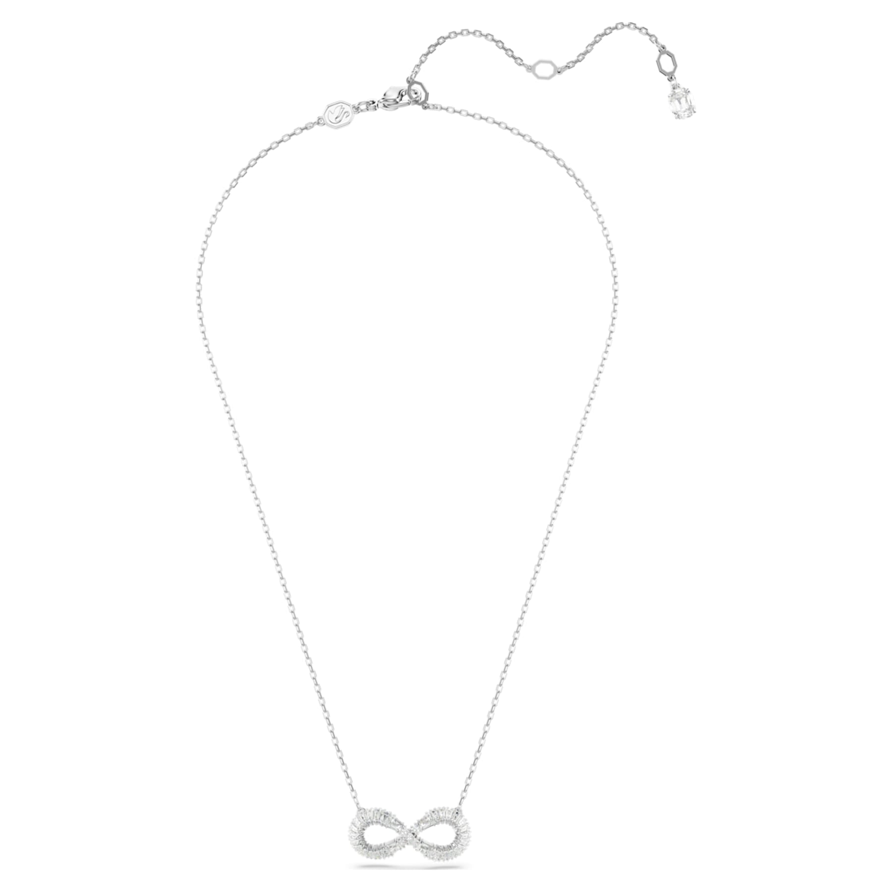 Hyperbel – Weißes Silber – Unendlichkeit – Halskette – Swarovski