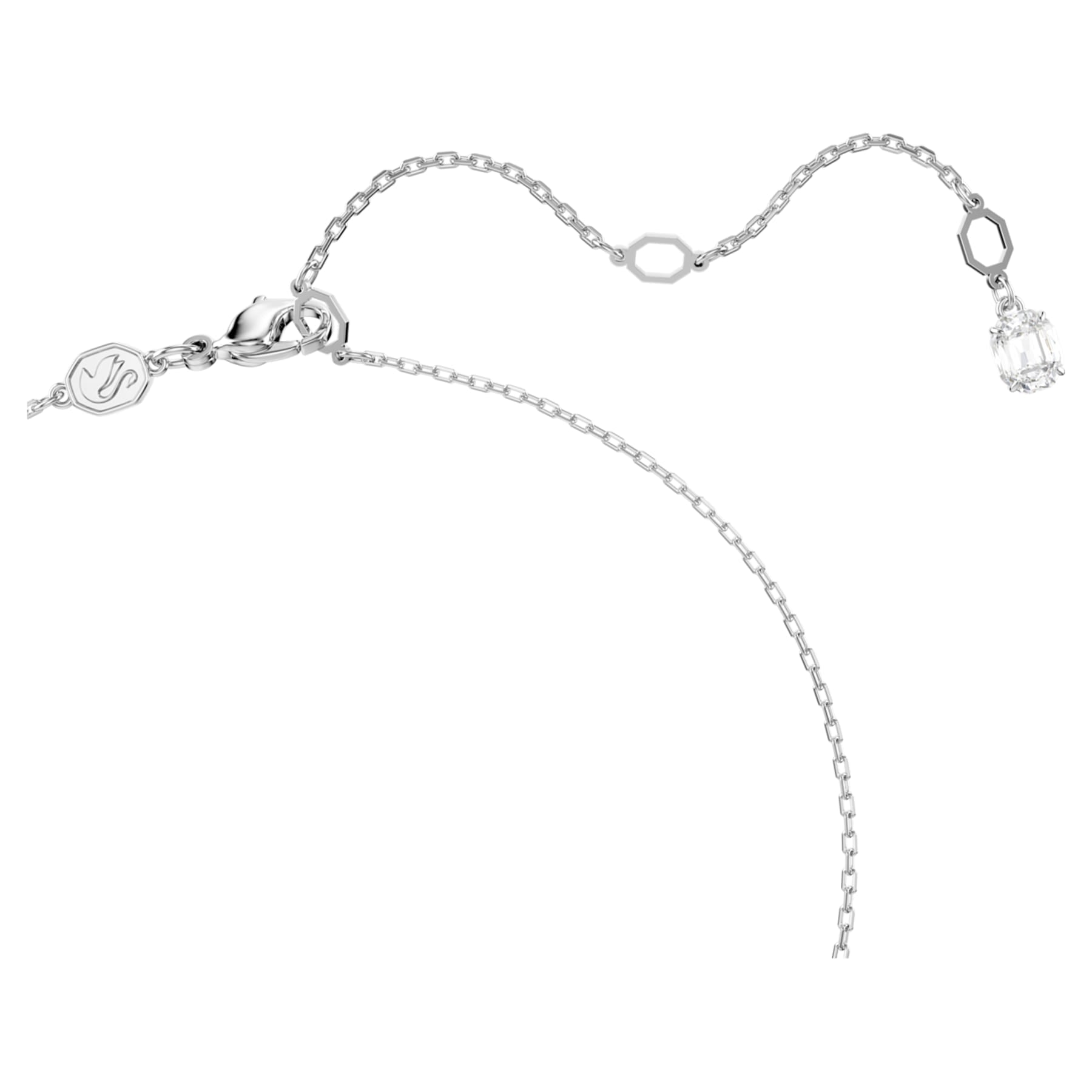 Hyperbola - White Silver - Infinity - Necklace - Swarovski