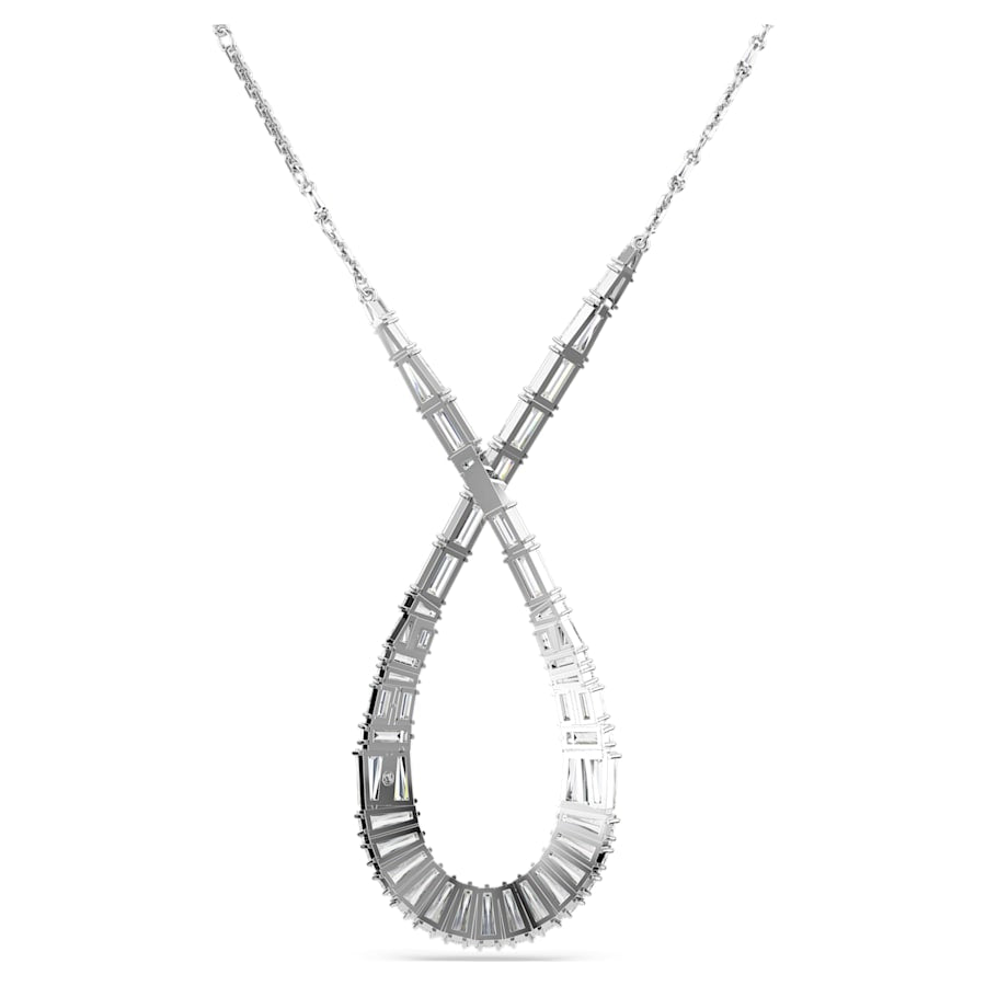 Hyperbola - White Silver - Infinity - Pendant - Swarovski