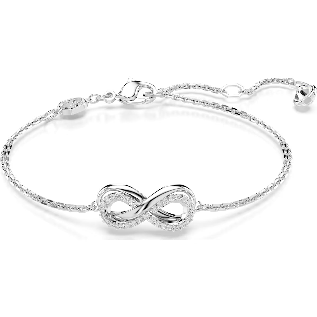 Hyperbel – Weißes Silber – Infinity – Armband – Swarovski