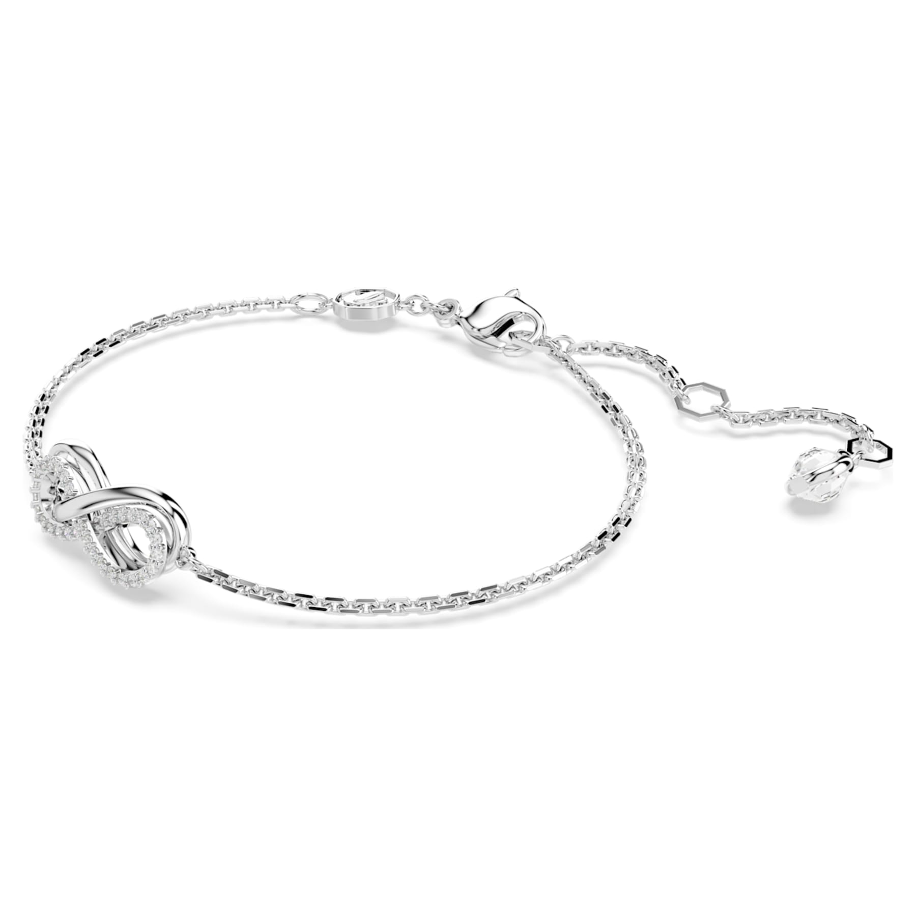 Hyperbola - White Silver - Infinity - Bracelet - Swarovski