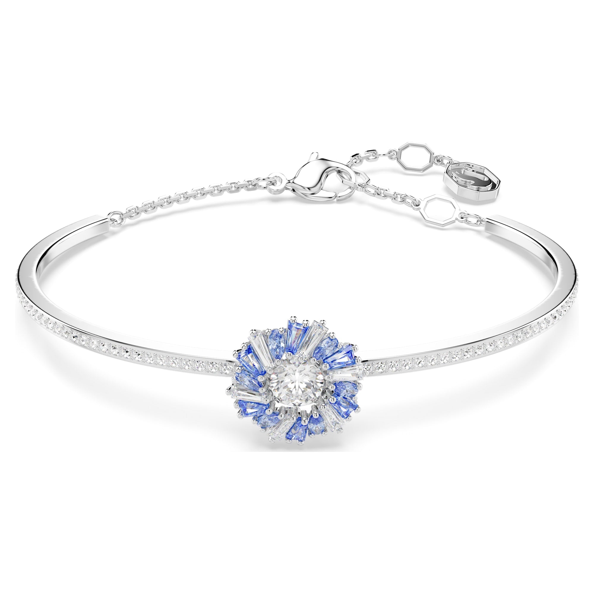 Idyllia - Flower - Silver Blue - Bracelet - Swarovski