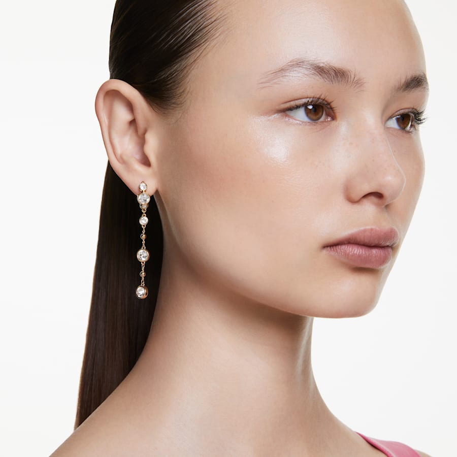 Imber - Golden White - Hoop earrings - Swarovski