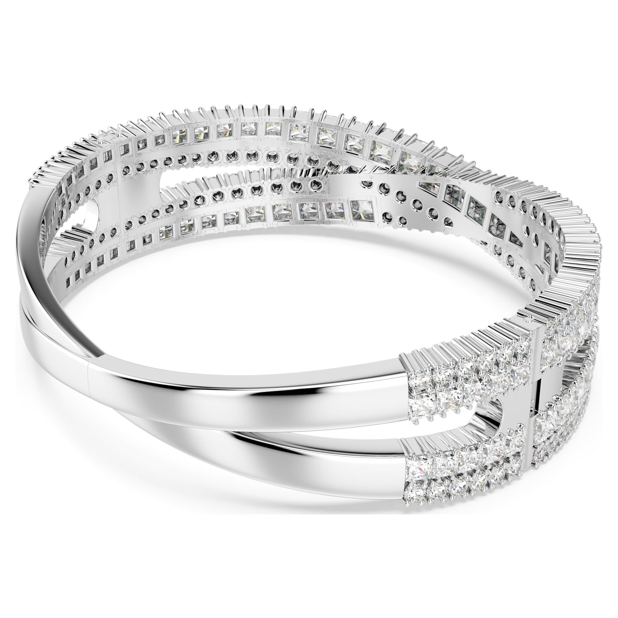 Hyperbola - Silver White - Infinite - Bangle - Swarovski