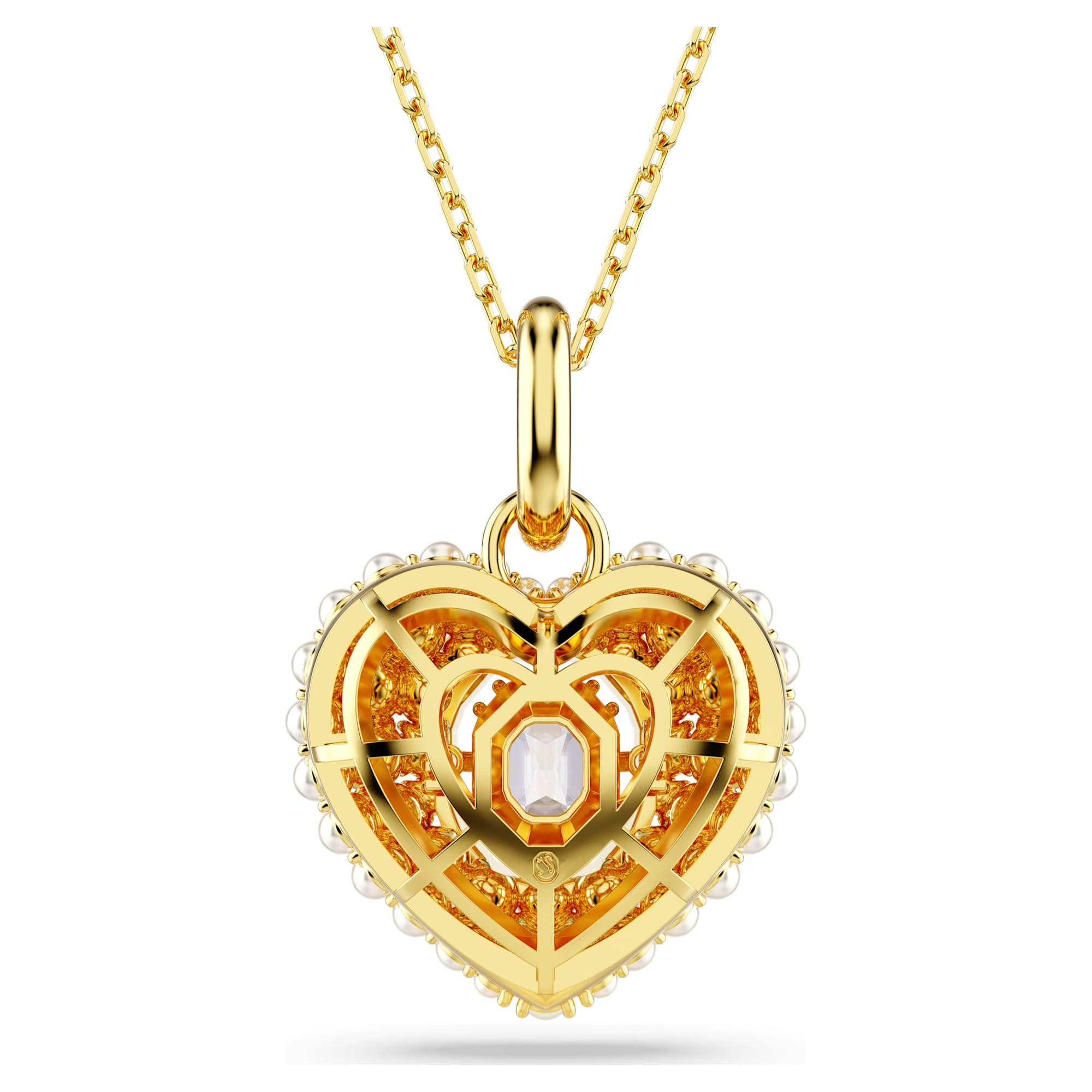 Hyperbola - Golden White - Heart - Necklace - Swarovski