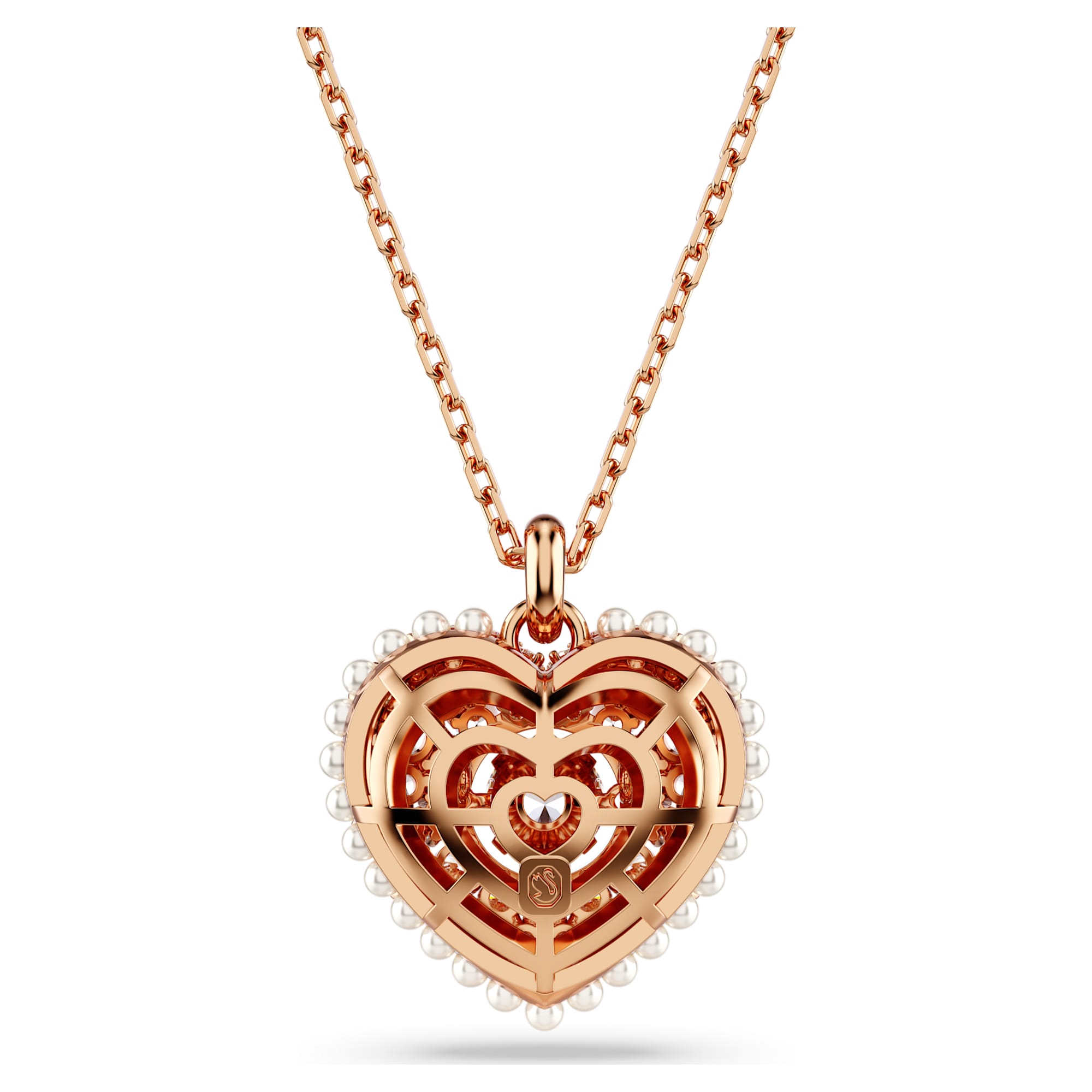 Hyperbola - Rose Gold Pink - Heart - Necklace - Swarovski